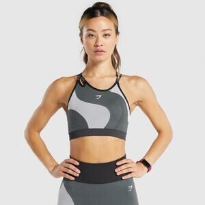 NWOT Gymshark WTFlex Seamless Asymmetric Strappy Wavy Sports Bra Size M